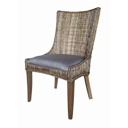 Country Cottage Woven Dining Chair with Cushioned Seat